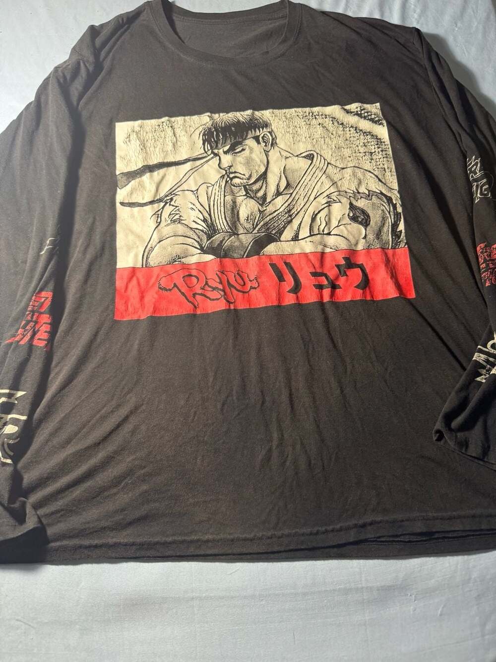 Street Fighter Ryu Long Sleeve Graphic Shirt Black